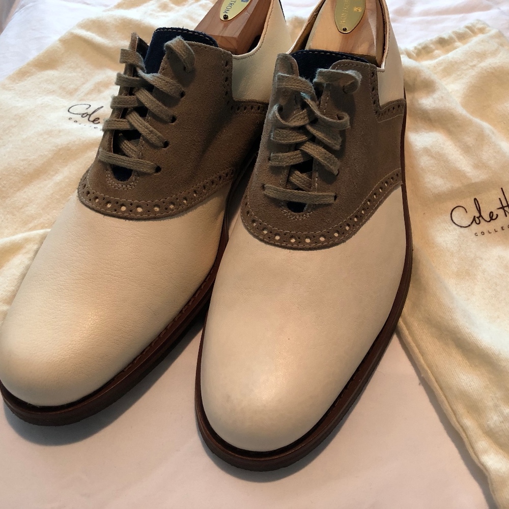 Men's Cole Haan Saddle Shoes Cream Oxfords